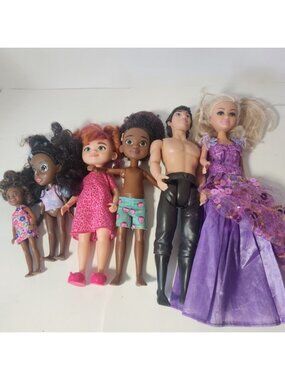 Mixed Lot of 6 Fashion Dolls Disney Prince Eric Barbie Chelsea Style Small Dolls